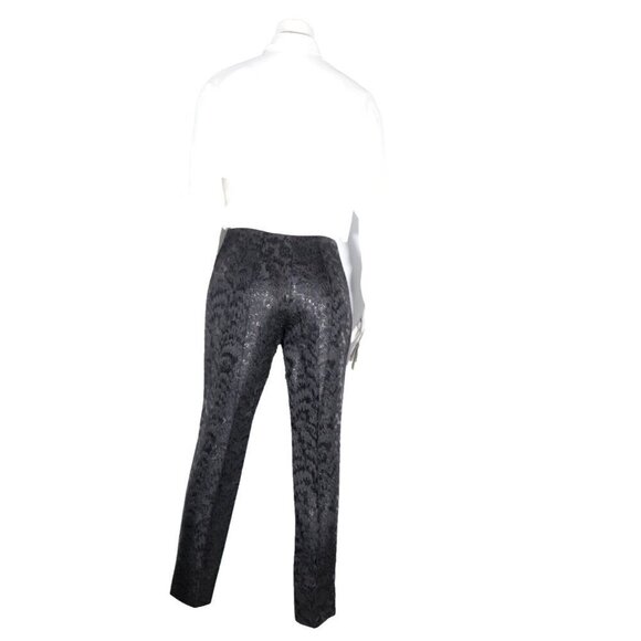Dolce&Gabbana Women IT40 US4 Black Jacquard Pants Brocade Pleated Trouser $1695 - Picture 4 of 10